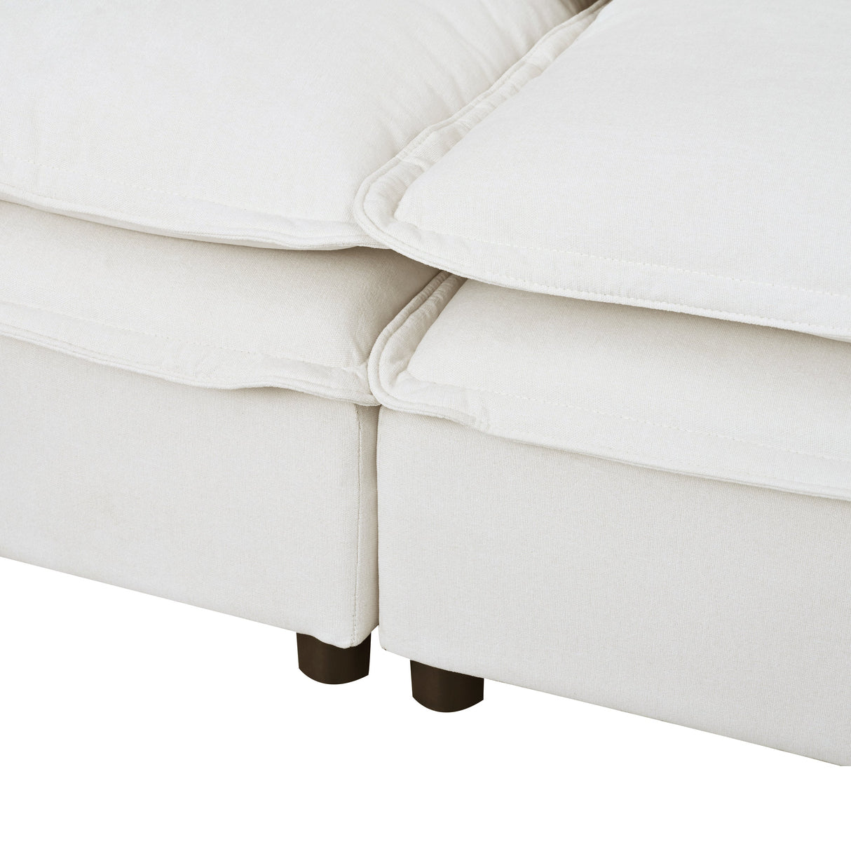 Double-Layer Cushion Modular Sofa 4-Seater with Storage Function