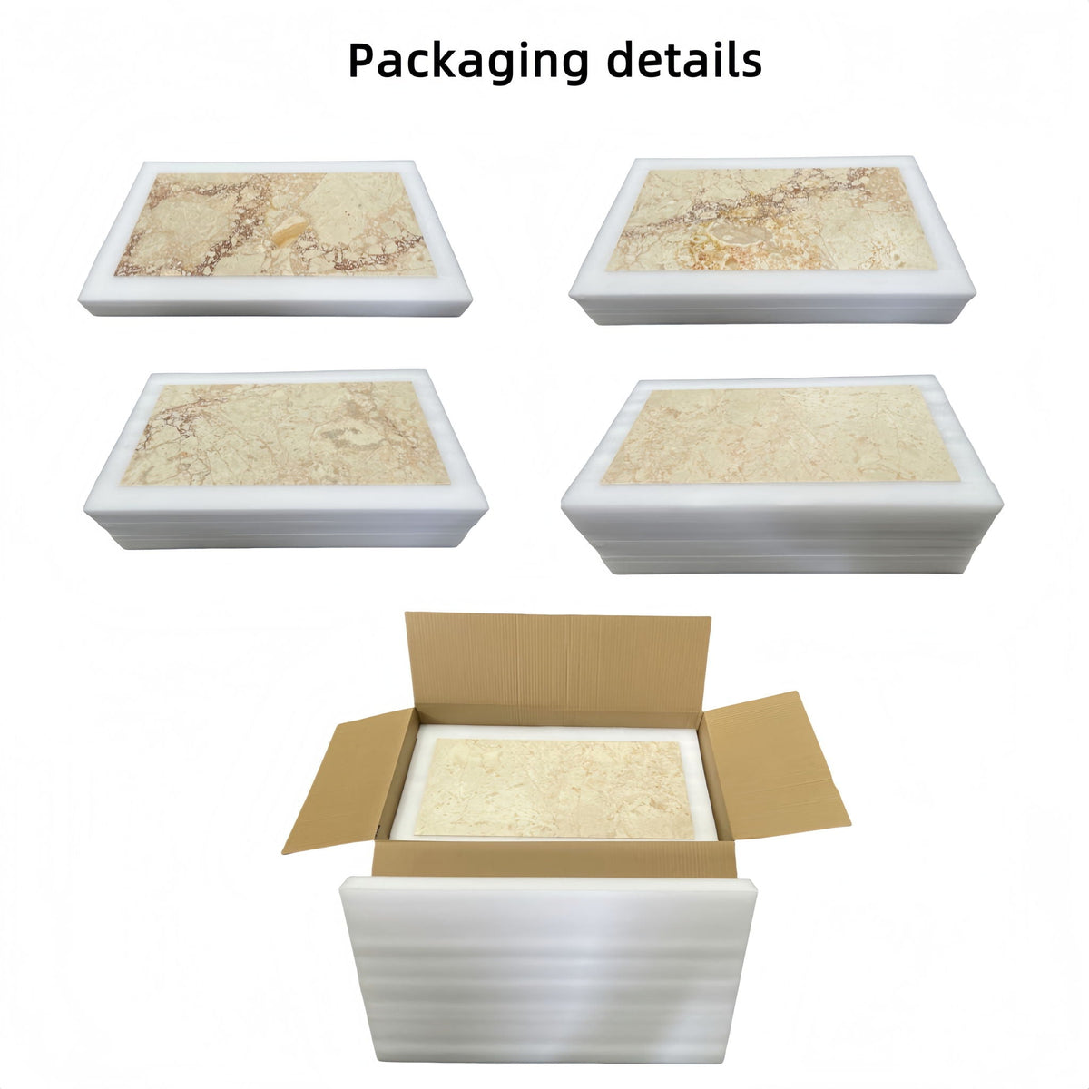 Natural Marble Polished Tile For Wall And Floor (Set of 4)