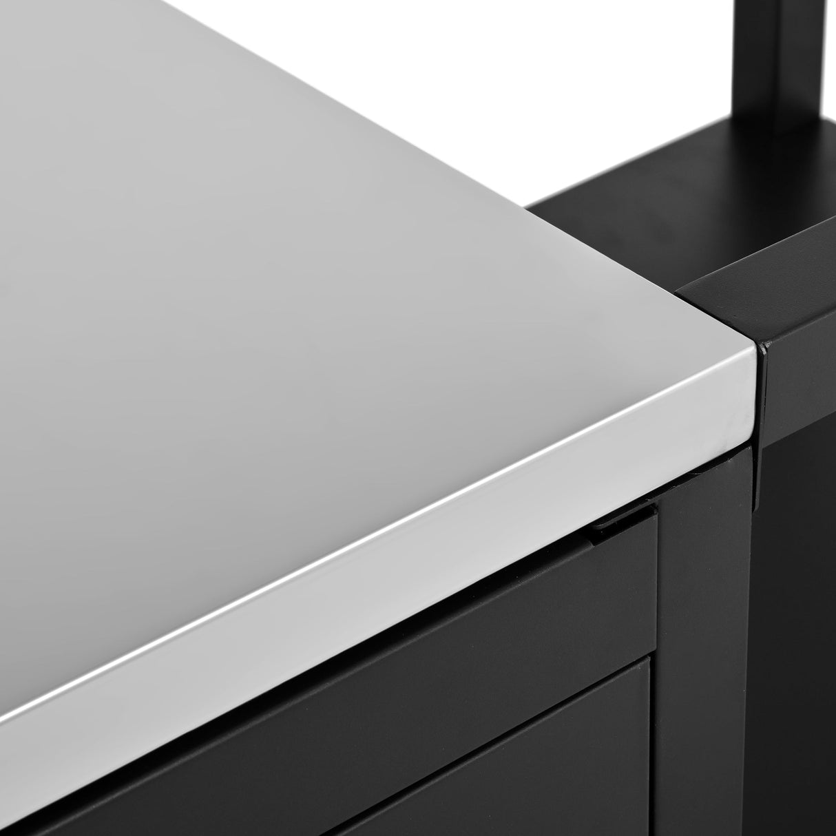 K&K 76.6' Outdoor Grill Cart with Storage Cabinet