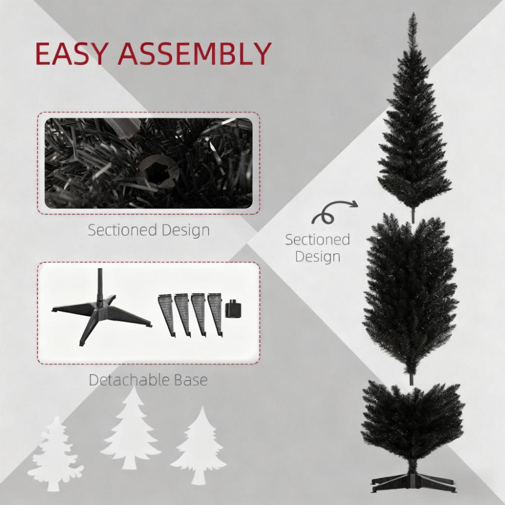 Classic Pencil Christmas Tree with Easy Setup - 8ft Tall