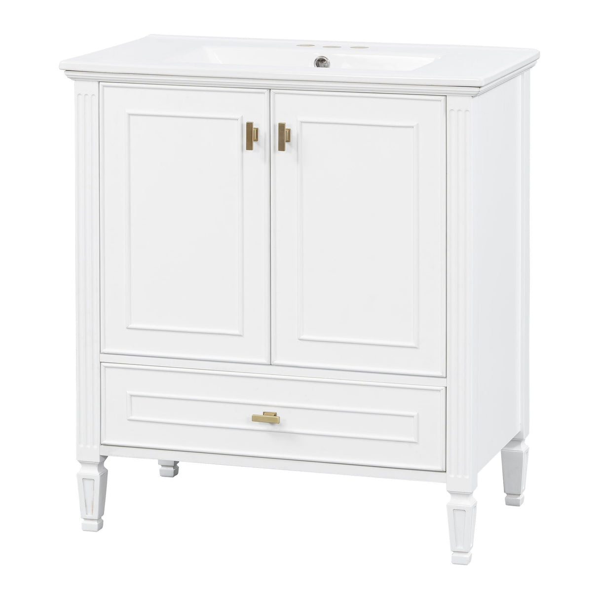 Freestanding Vanity With 1 Drawer & 2 Soft Close Doors With Door Mounted Storage