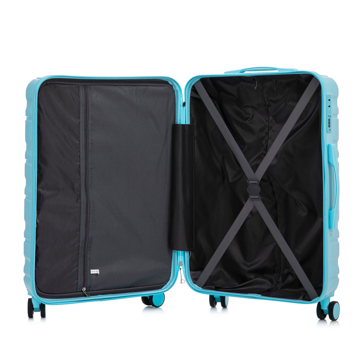 HIFINE Tourist 3-Piece ABS Spinner Wheel Luggage Set (Blue)