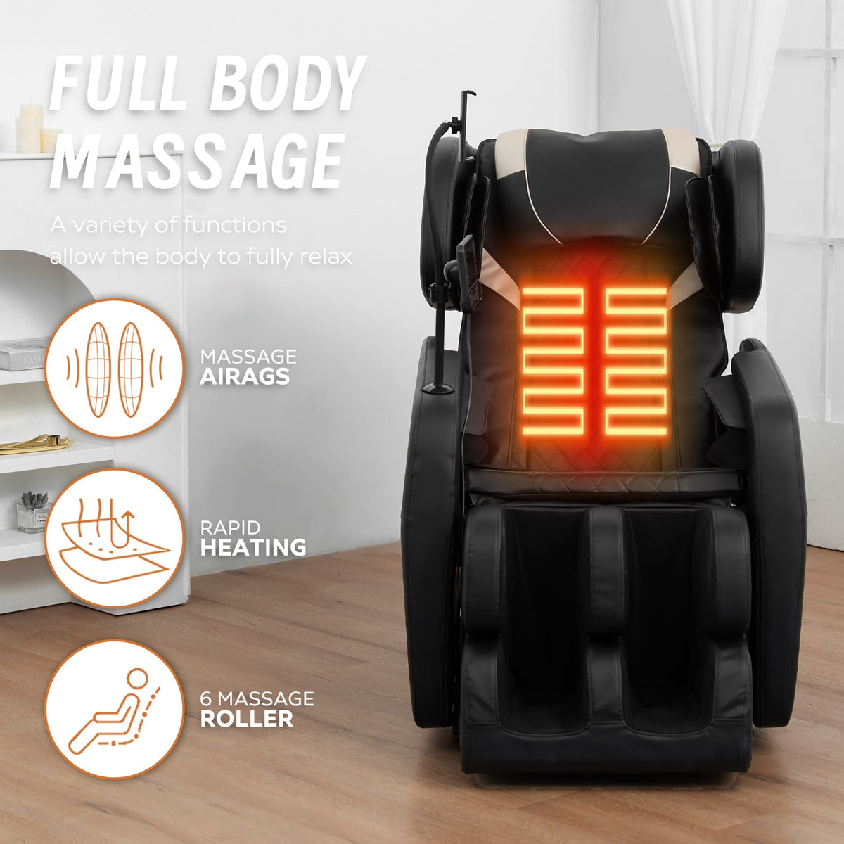 Massage Chair Recliner With Zero Gravity And Full Body Air Pressure