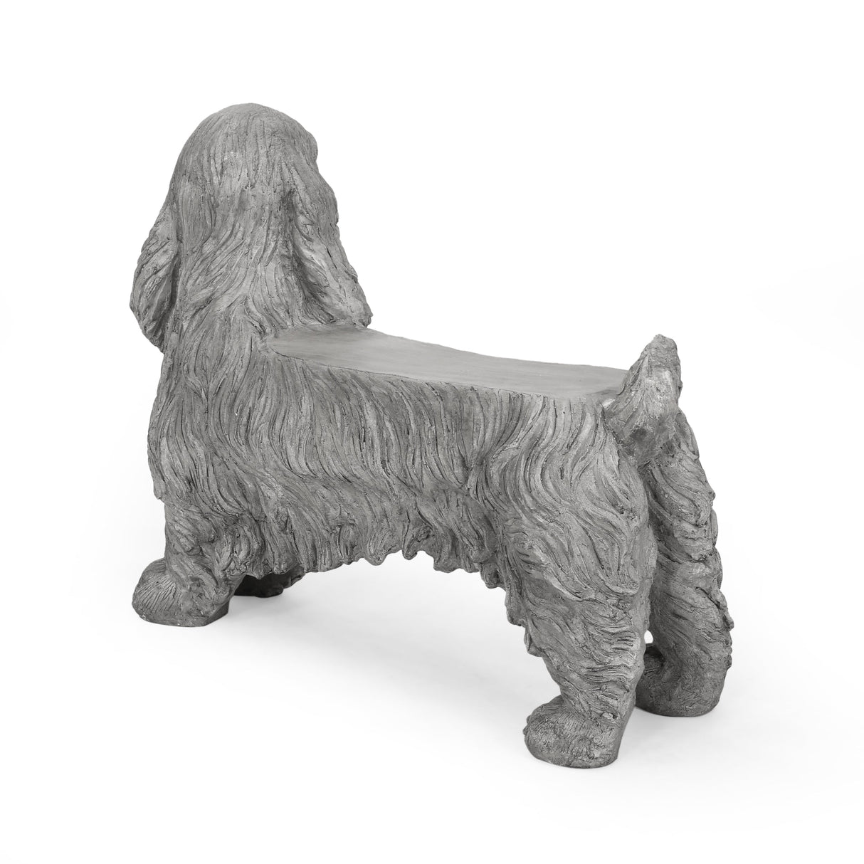 Charming Cocker Spaniel Dog Statue Bench Gray Magnesium Oxide 31.25'