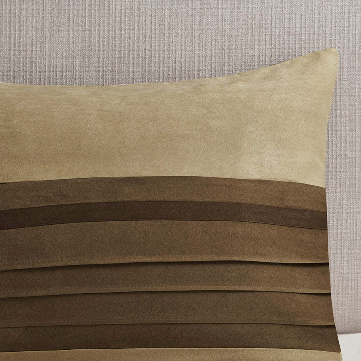 Natural Faux Suede King Comforter Set with Hypoallergenic Fill - 7 Piece