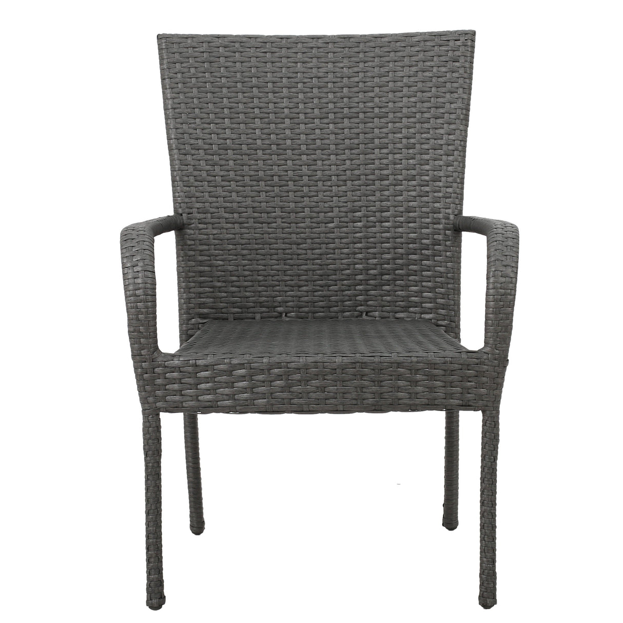 Littleton Grey PE Wicker Stacking Chair 4pcs