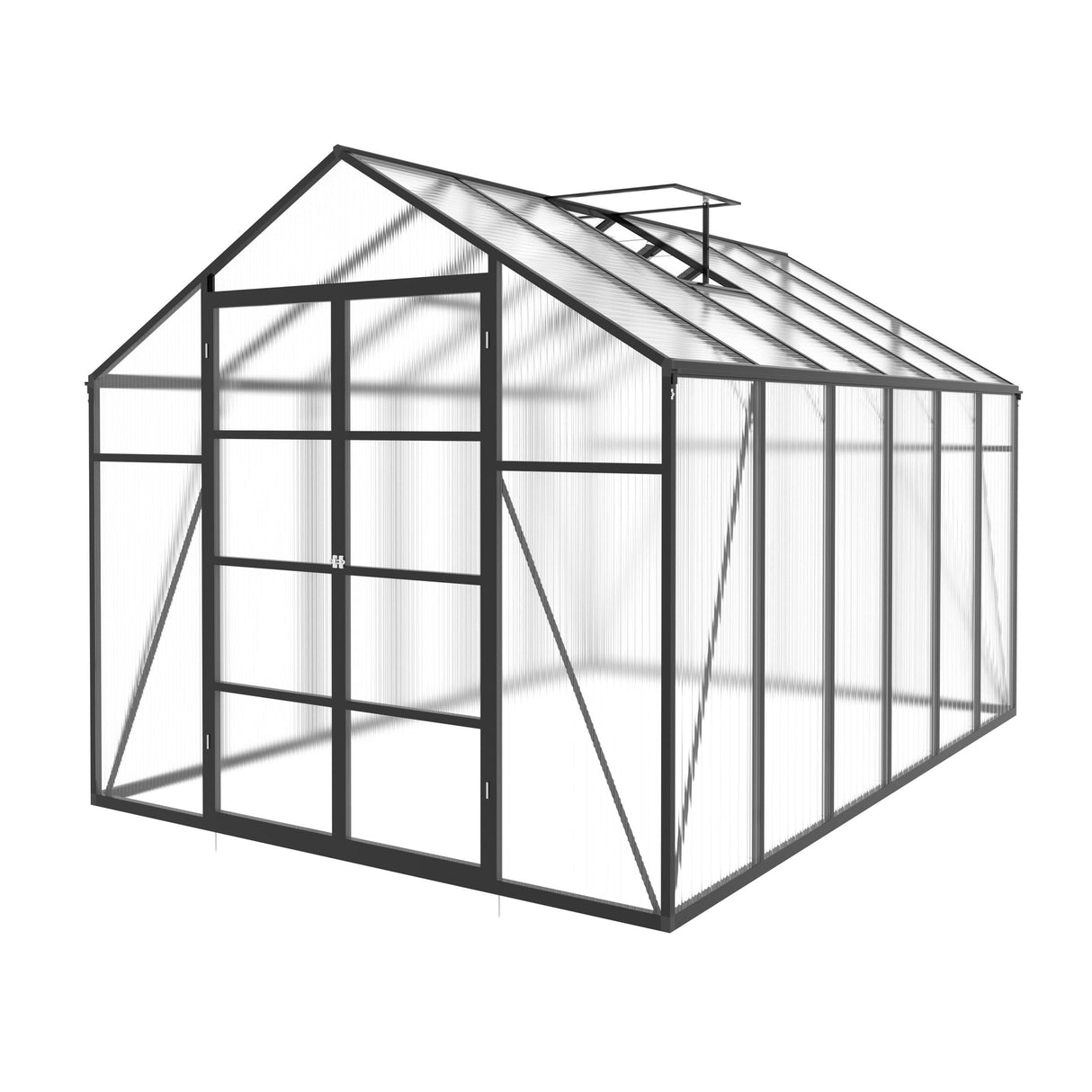 Gain Height Windproof Aluminum Greenhouse with Raised Base
