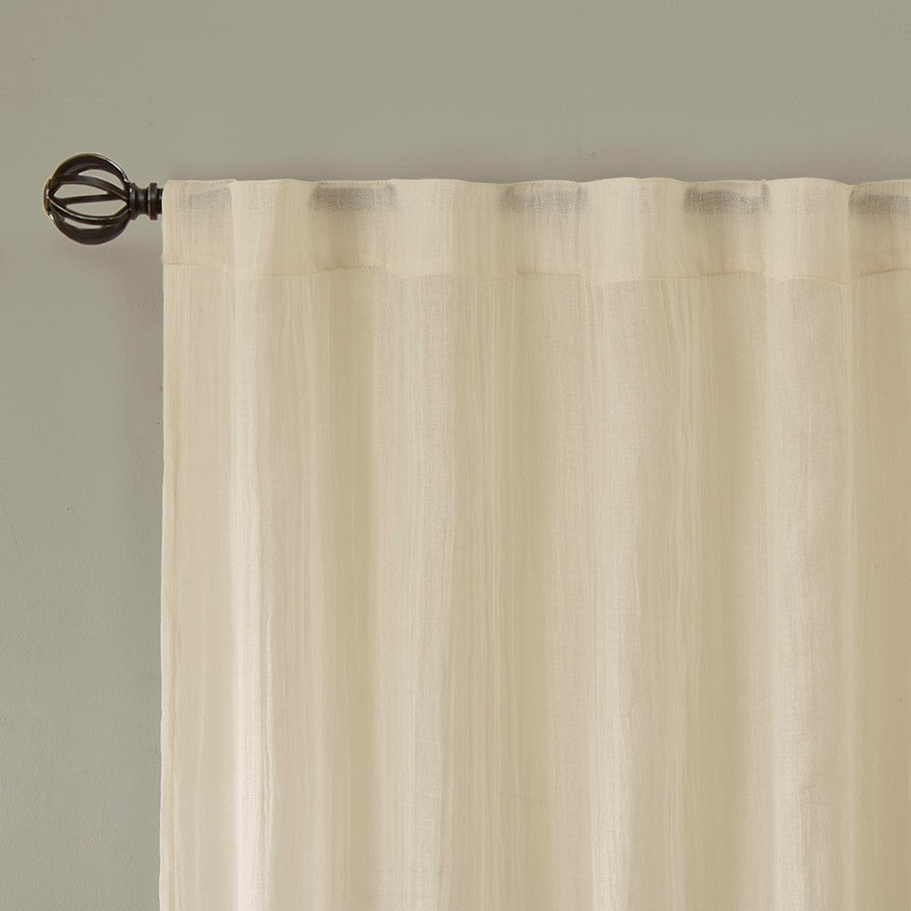 Solid crushed curtain panel pair(2 pcs window panels)