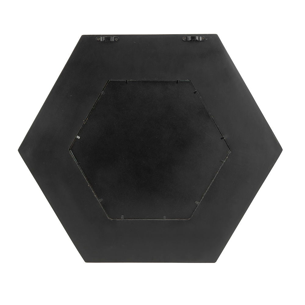 Hexagon Mirror With Natural Wood Frame