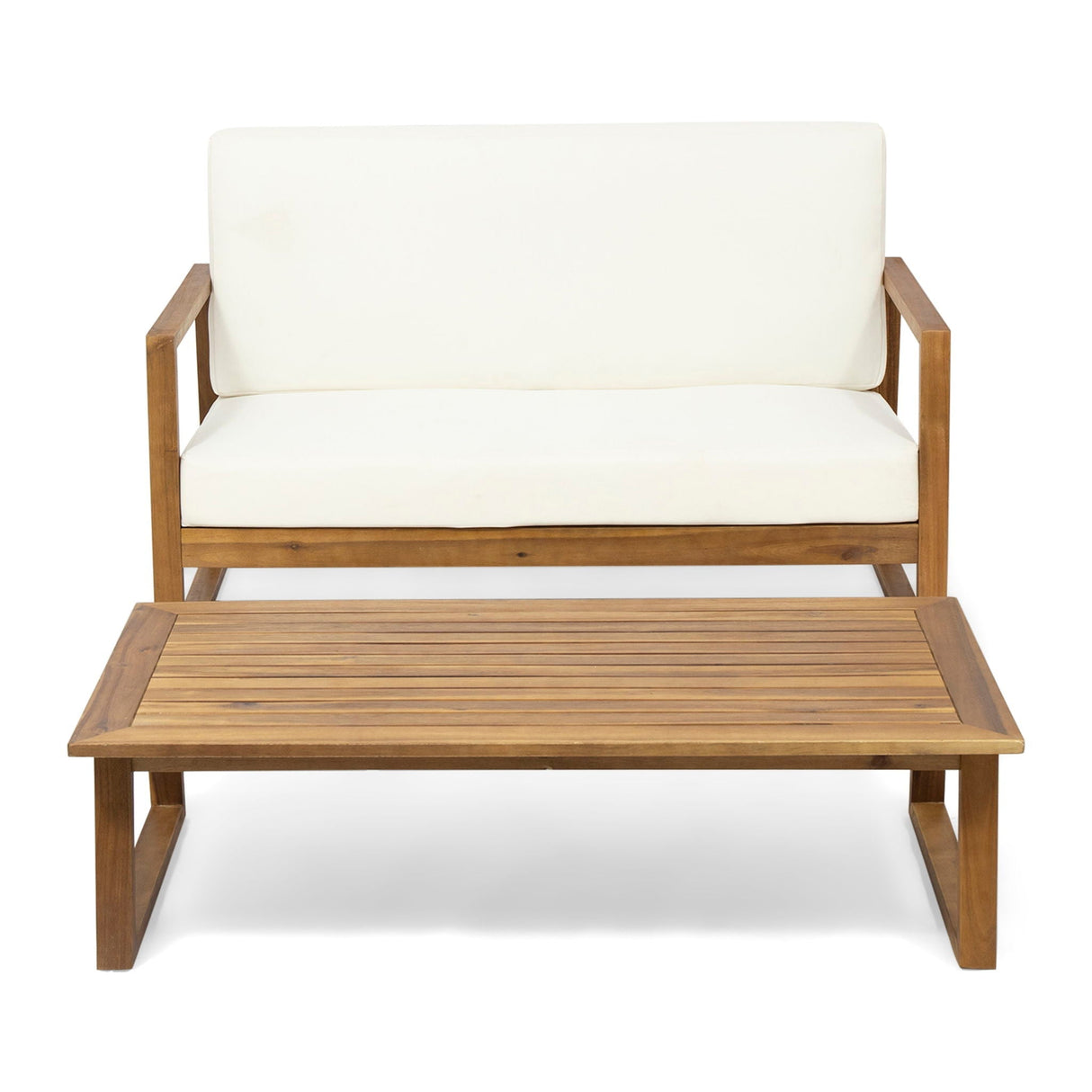 Belgian Loveseat & Coffee Table Set With Water Resistant Cushions