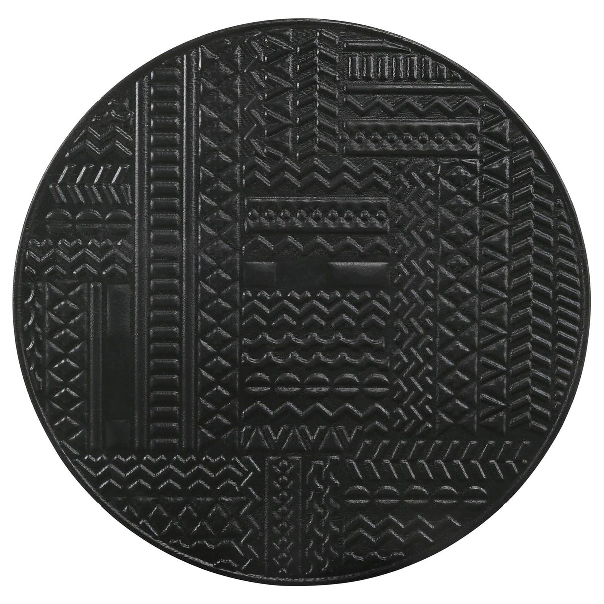 2 Piece Nesting Table With Embossed Tops And Base - Black