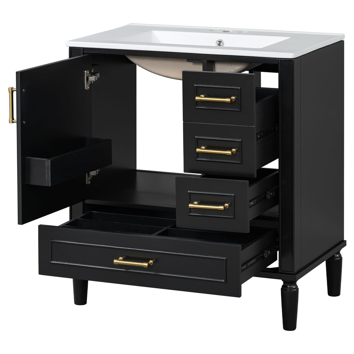 Traditional Bathroom Vanity Set With Soft Close Doors