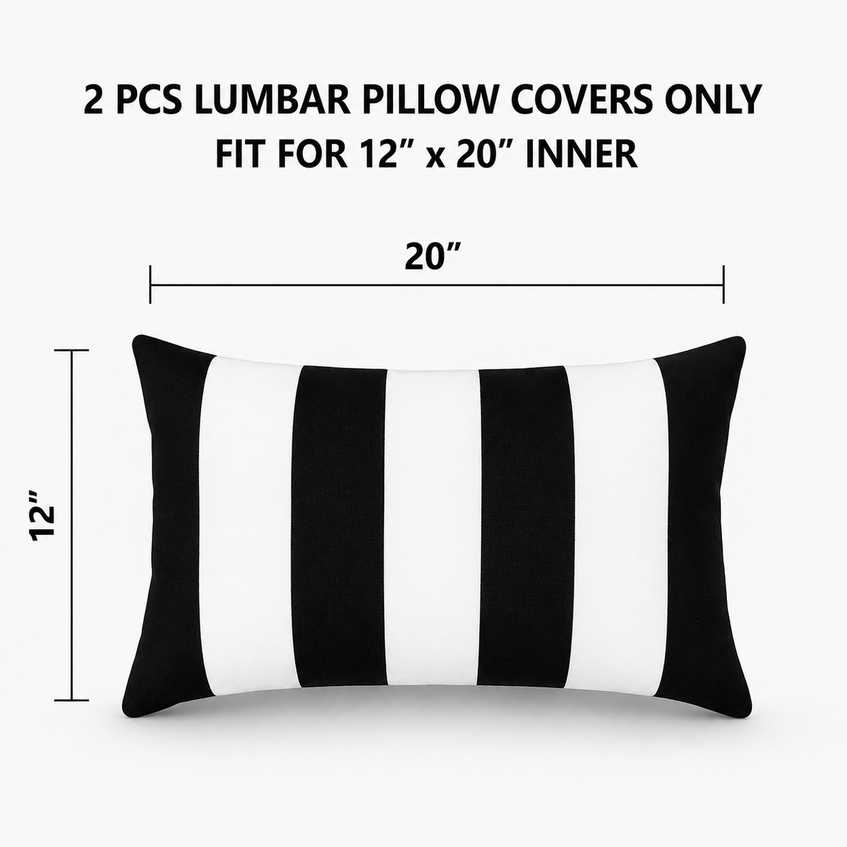 4 Pack Outdoor Lumbar Pillow Covers