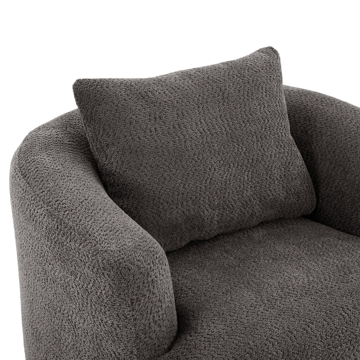 360° Swivel Barrel Sofa Chair With Throw Pillow, Upholstered Accent Chair