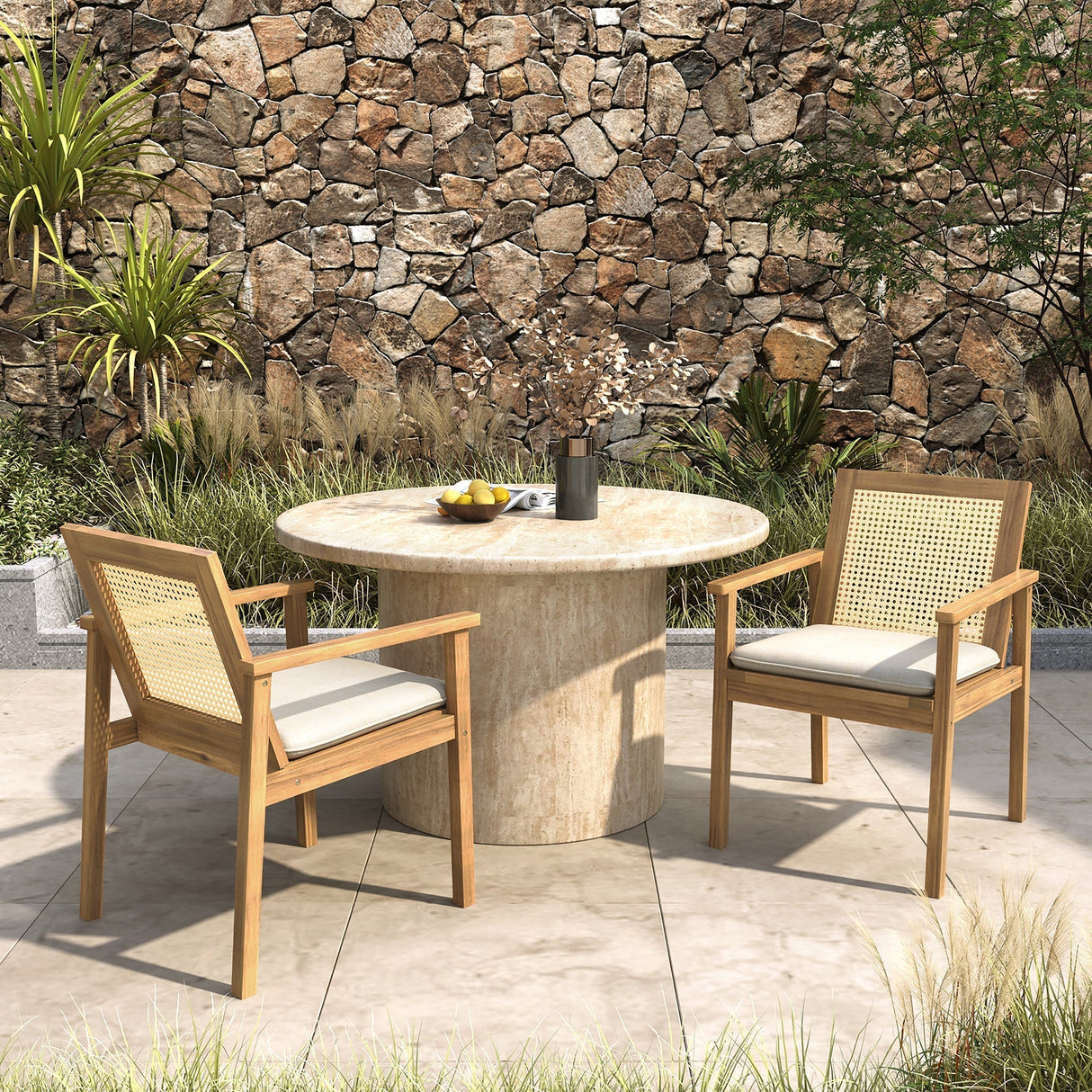 Preston Outdoor Dining Chair with Cushion Set