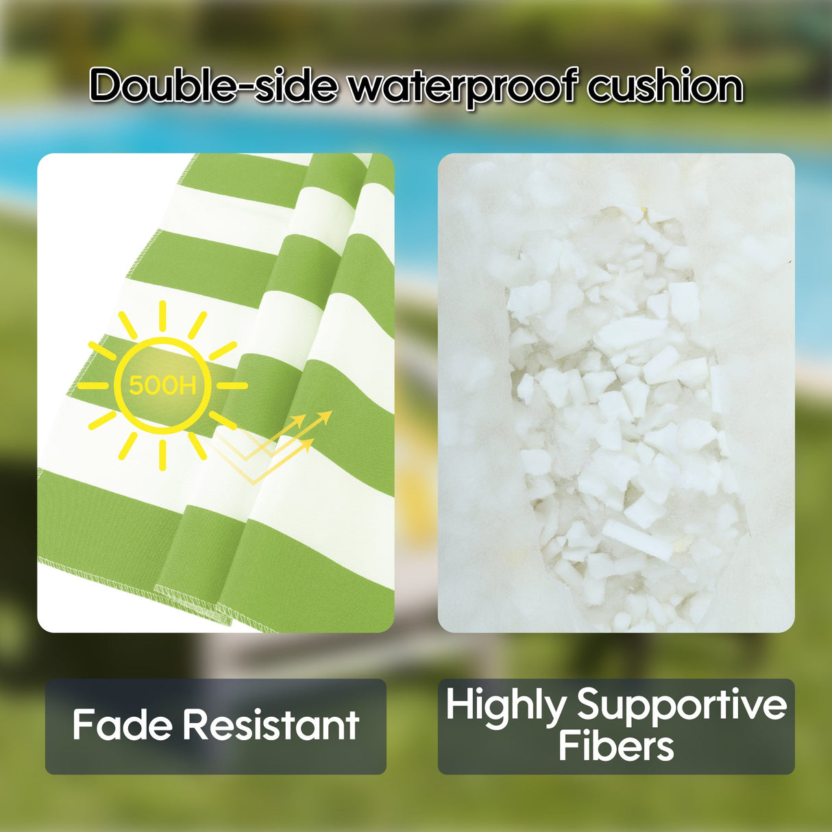 2-Piece High Back Chair Cushion Set, Tufted Patio or Rocking Chair Cushions