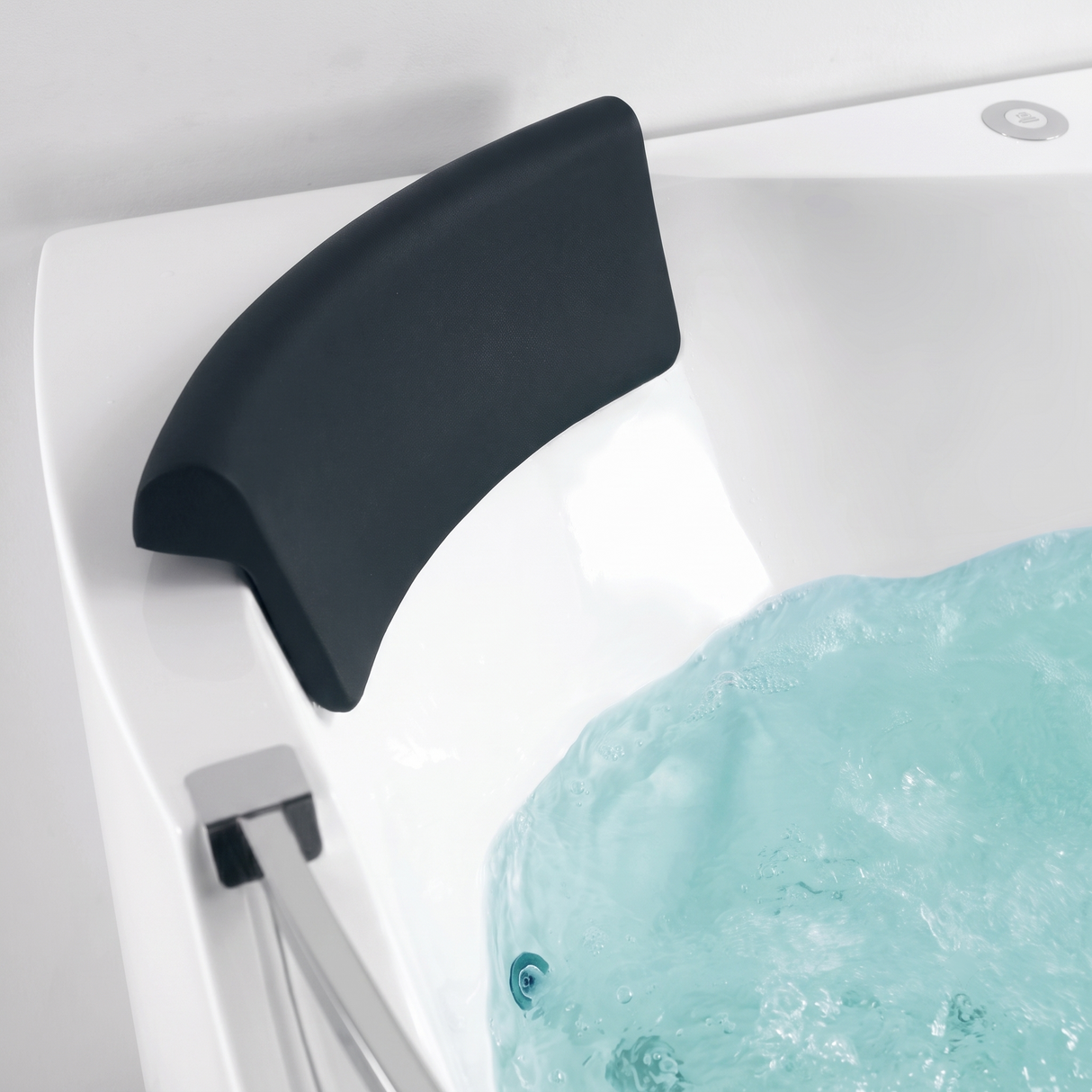 59" Corner Whirlpool Bathtub for 2-Person