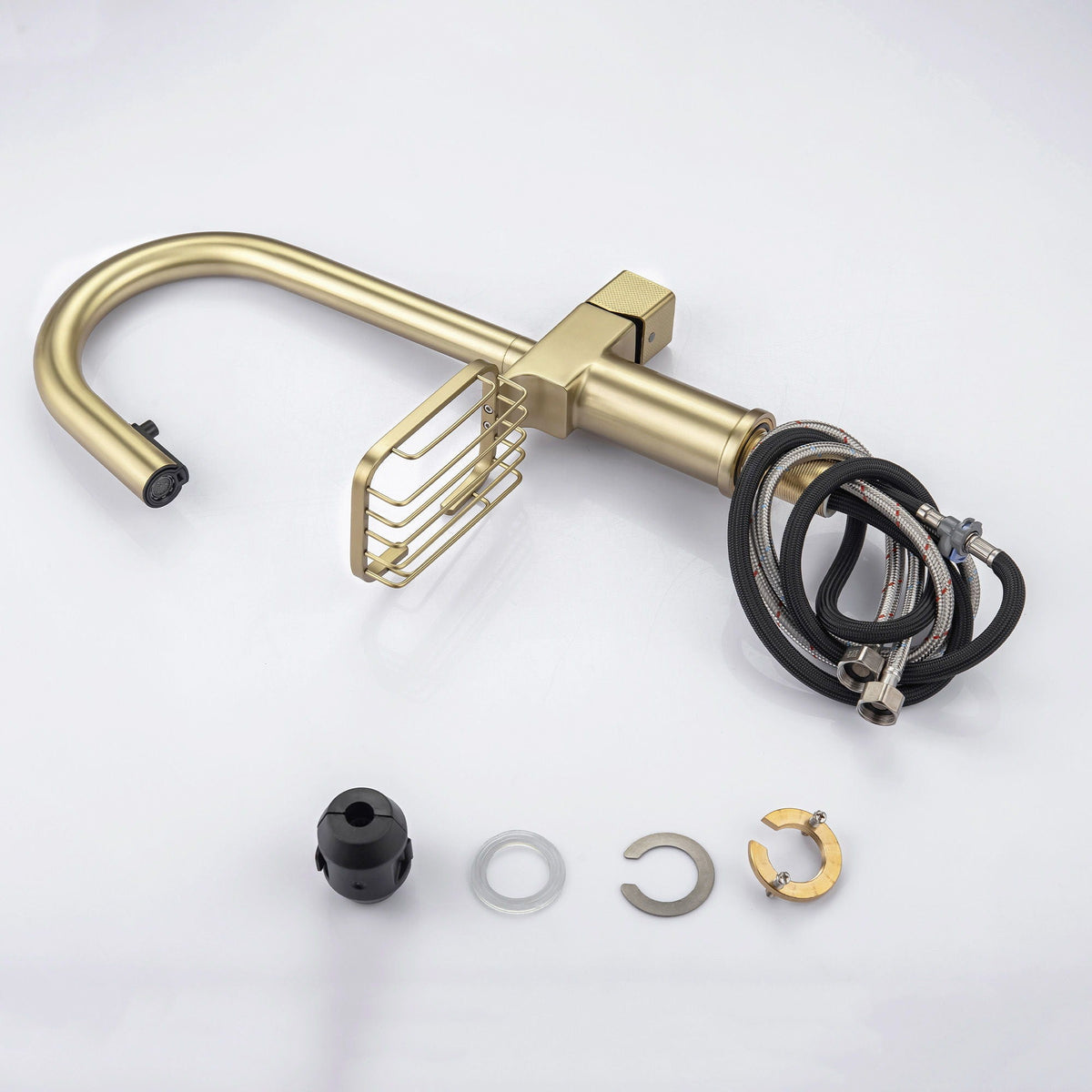 Cincosky - High Arc Pull Down Kitchen Faucet, Single Hole
