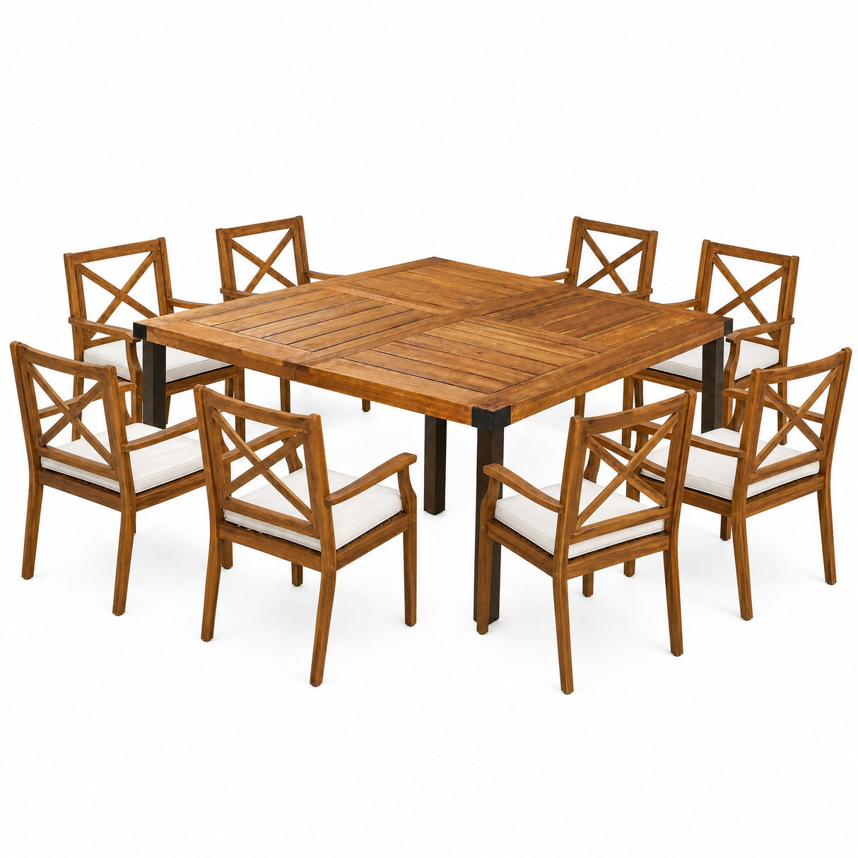 9-Piece Acacia Wood Outdoor Patio Dining Set