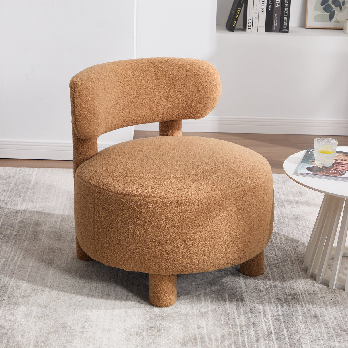 Teddy Fabric Armless Accent Chair