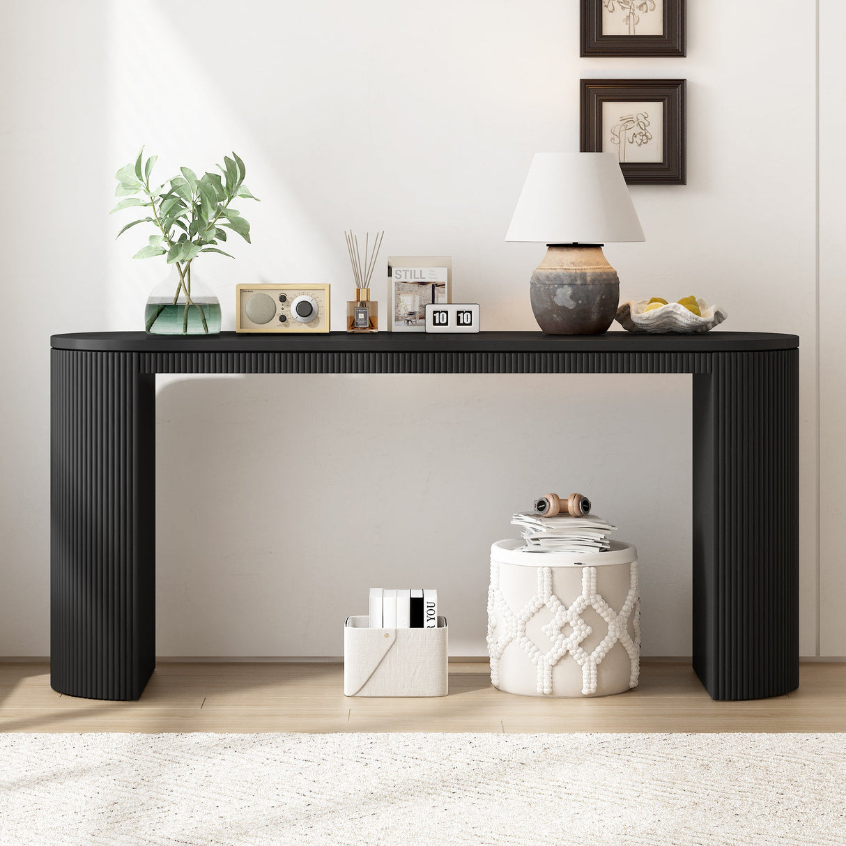 U_STYLE Curved Design Console Table