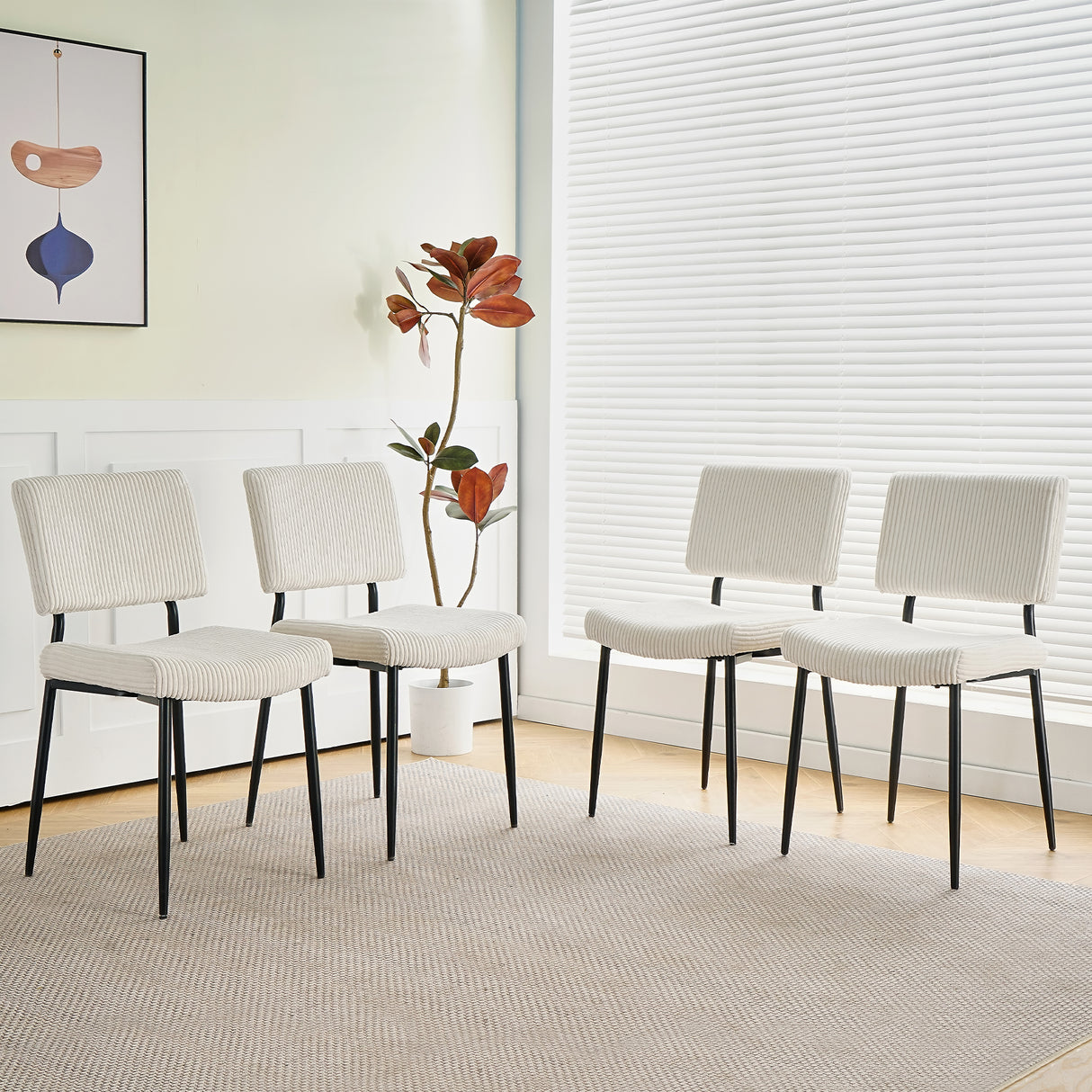 Modern-Beige-Fabric-Upholstered-Dining-Chair-with-Black-Metal-Legs-Set-of-4-Dining-Chairs
