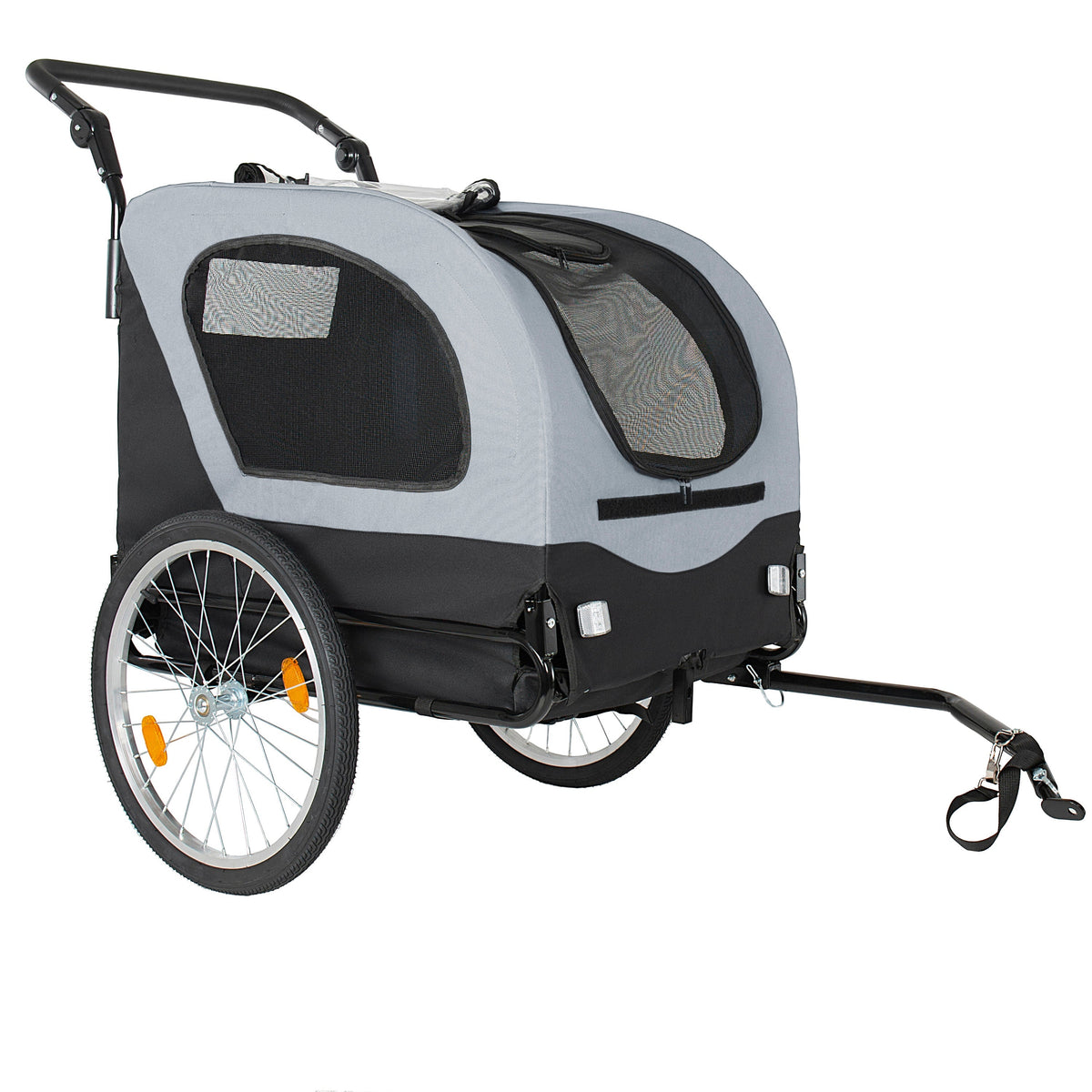 2-in-1 Bike Trailer & Pet Stroller for Dogs up to 110lbs with Weather Cover - Black, Red, or Blue