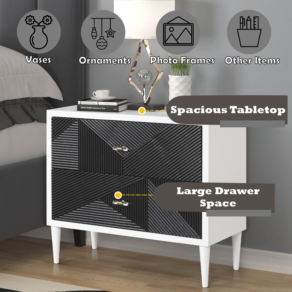 Dubni - Accent Table - White & Black