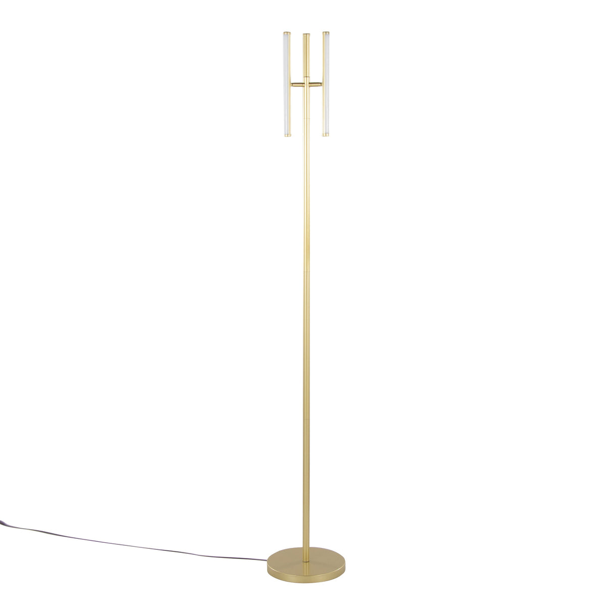 Icicle 65' Modern Swivel Floor Lamp in Gold Metal