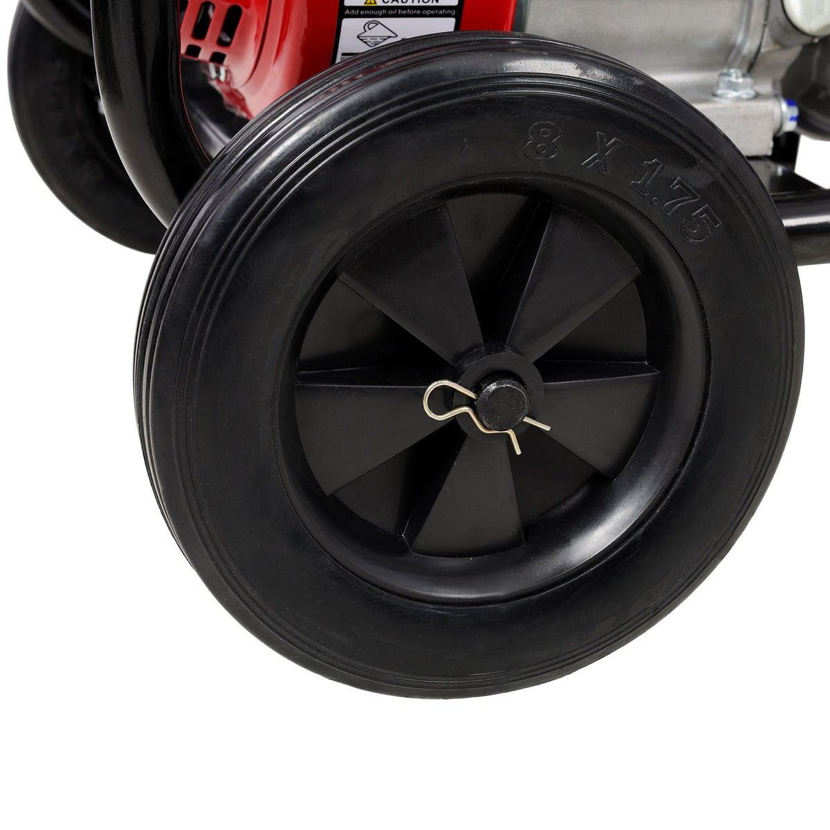 Gas Engine Powered Water Pump 3" Inlet & Outlet 7Hp 212Cc Epa Certified With Wheels And Handle - Black / Red