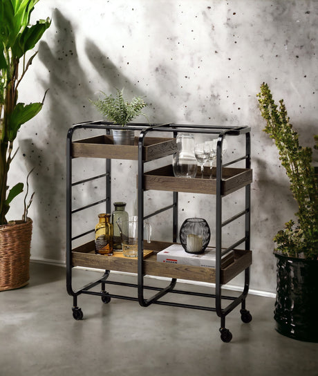 Vorrik-Black-&-Walnut-Finish-Serving-Cart-Bar-Carts