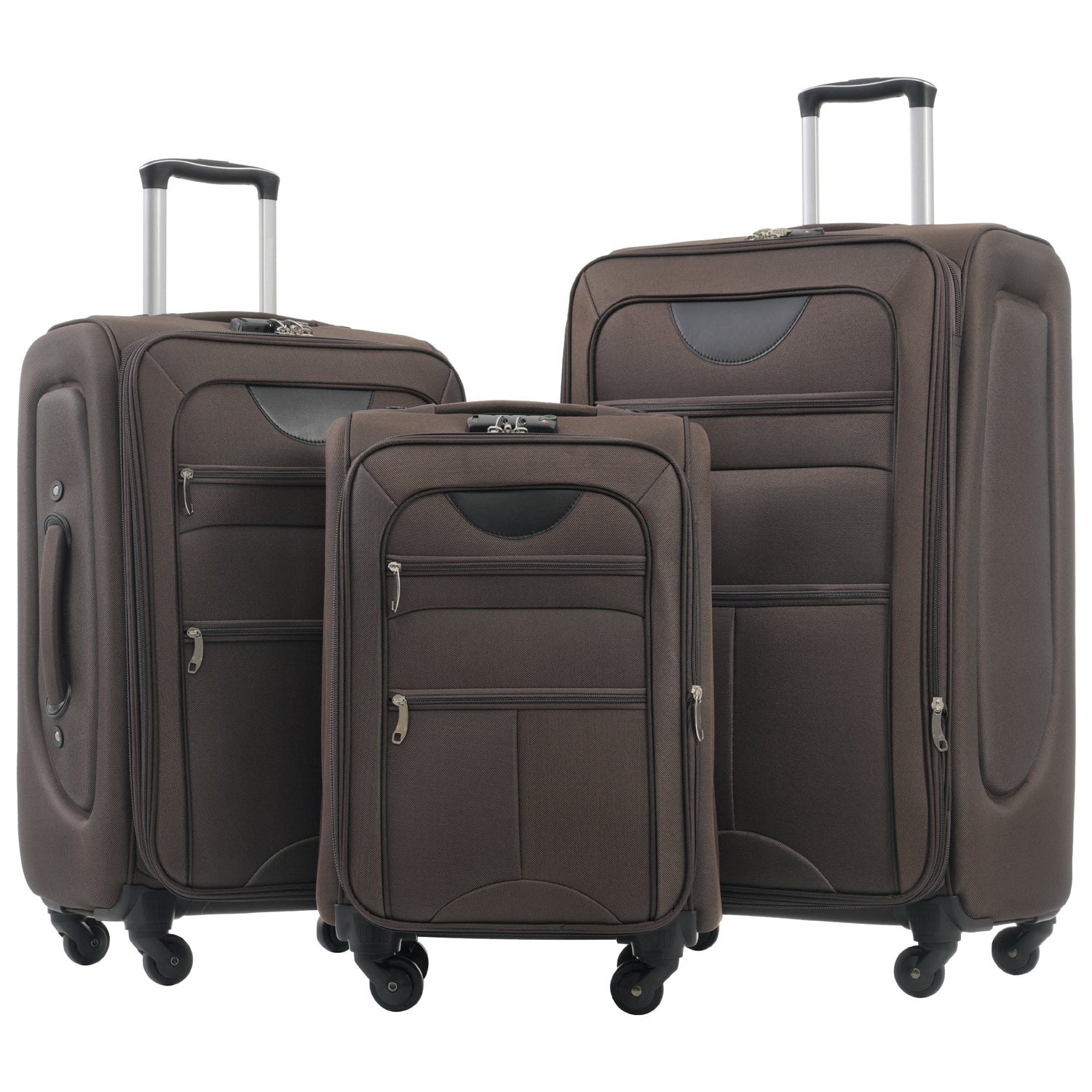 Softside expandable 3-piece luggage set with spinner wheels