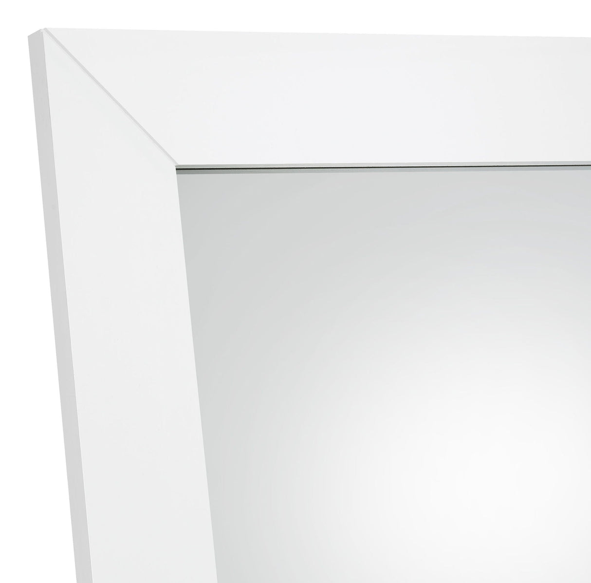 Cadence Tempered Glass Full Length Mirror White High Gloss
