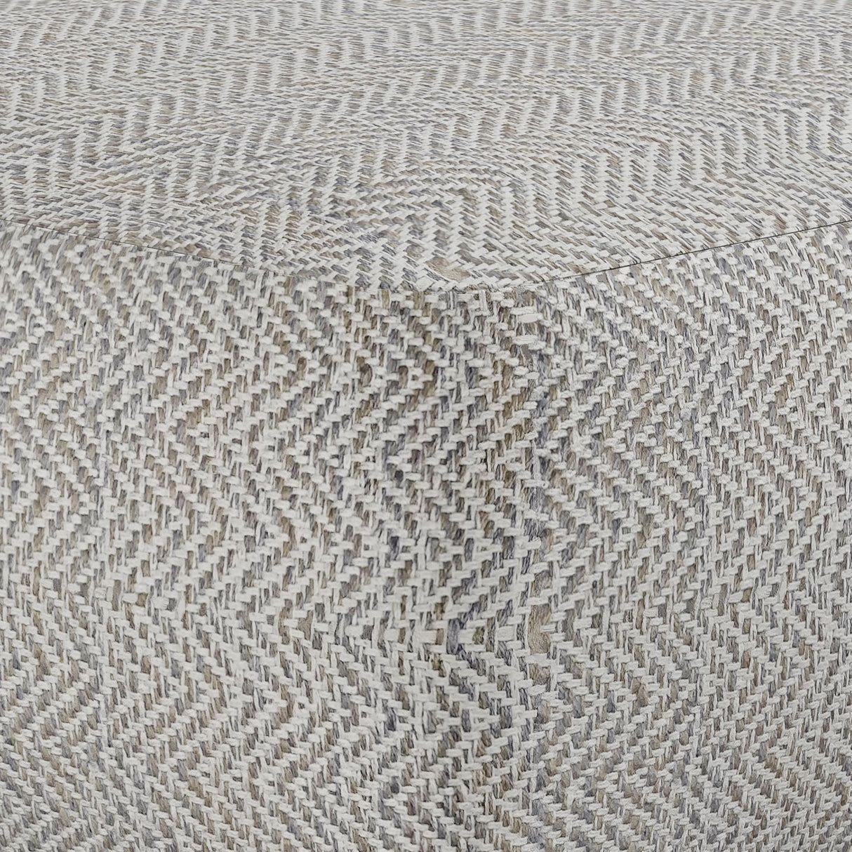 Nate Square Pouf Patterned Grey Melange