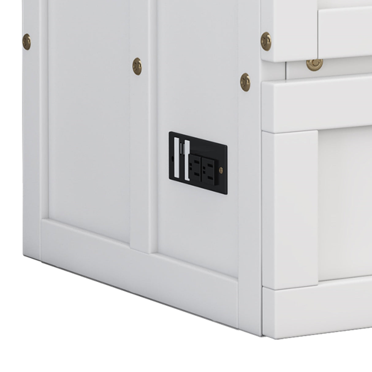 Solid Pine Murphy Bed Chest with Charging Station and Large Storage Drawer