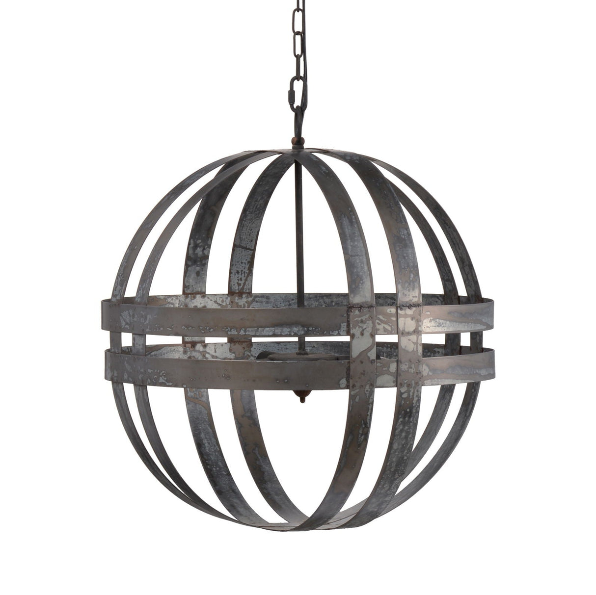 4 Light Galvanized Chandelier, Hanging Light Fixture With Adjustable Chain For Kitchen, Bulb Not Included - Gray