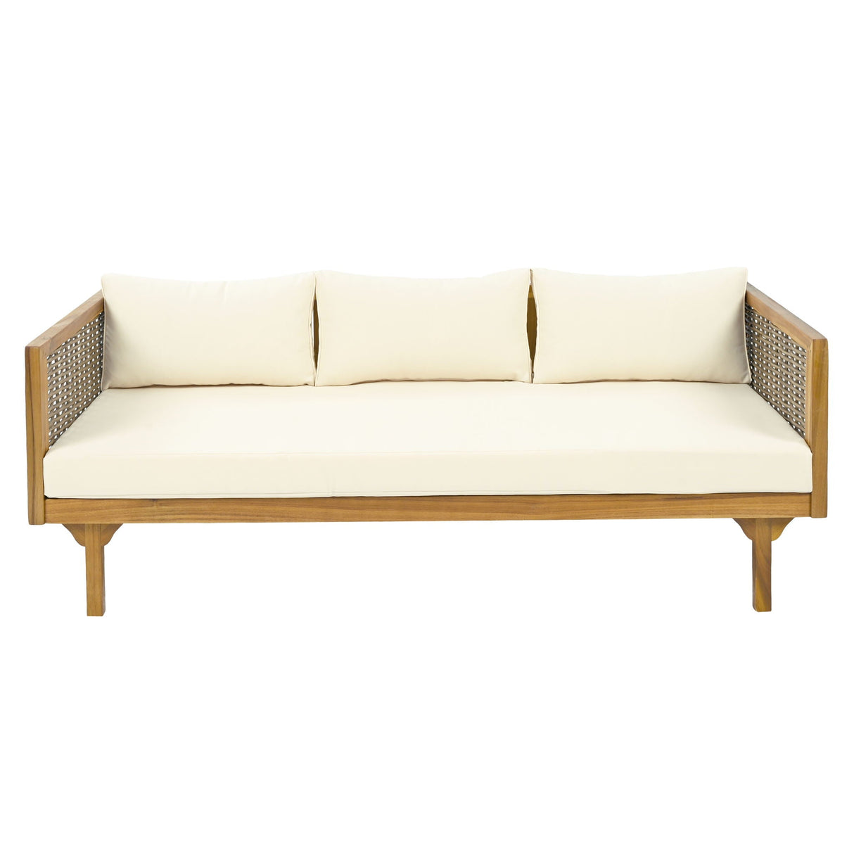 Claremont 3 Seater Daybed Teak Acacia Wood Water Resistant Cushions