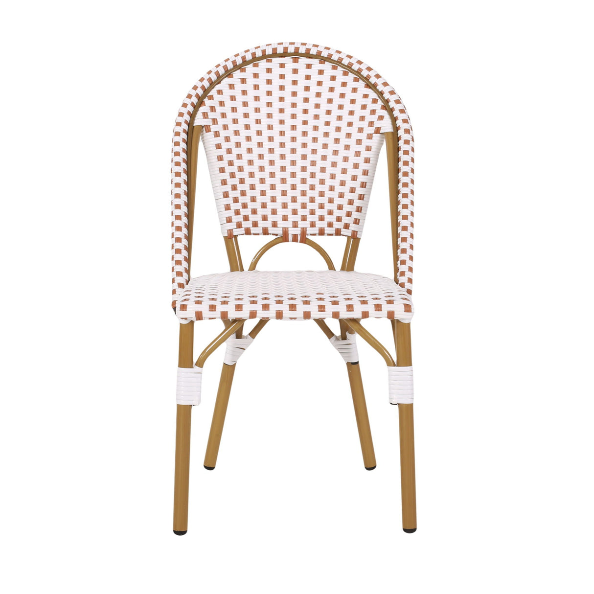 Outdoor Rattan And Aluminum French Bistro Chairs Set
