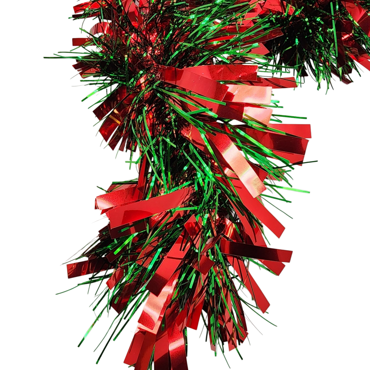 12 foot 6 Ply Luxury Tinsel Garland - Red/Green