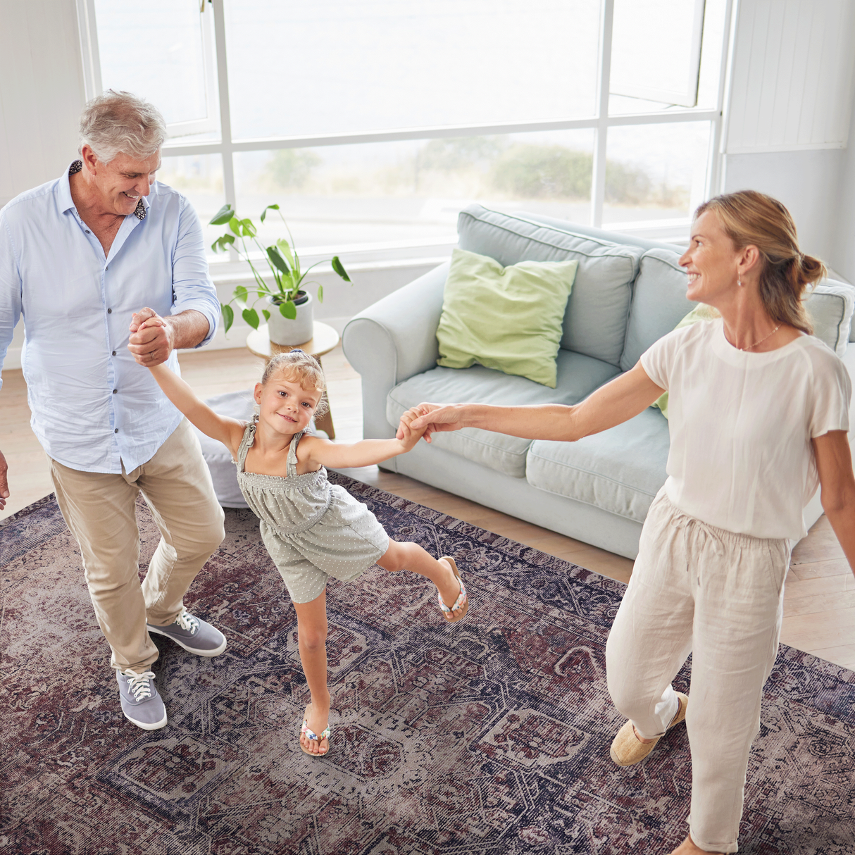 Area rugs 9x12 living room, washable rug, low-pile, non-slip, non-shedding, foldable, kid & pet friendly - area rugs for living room, bedroom, kitchen, dining room rug - (burgundy, 9' x 12')