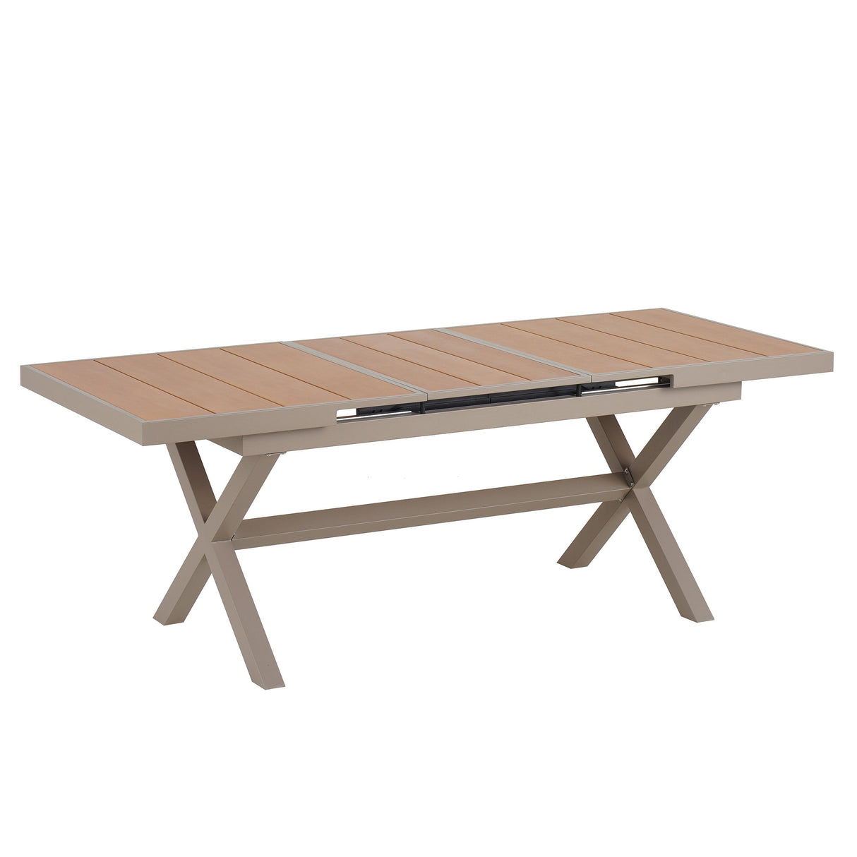 Outdoor Dining Set with Extendable Table and Six Chairs