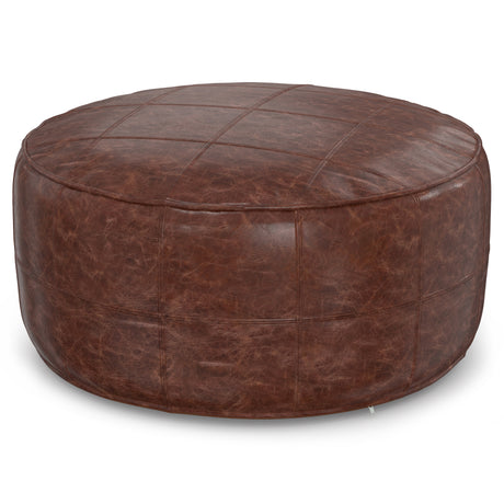 Connor-34'-Round-Coffee-Table-Pouf-Distressed-Brown-Ottomans