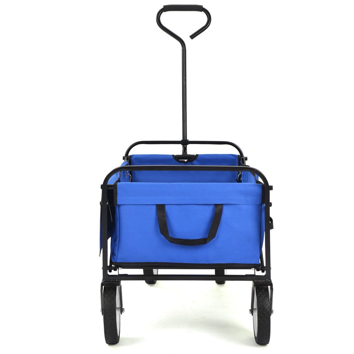 Folding Wagon Garden Shopping Beach Cart (Blue)