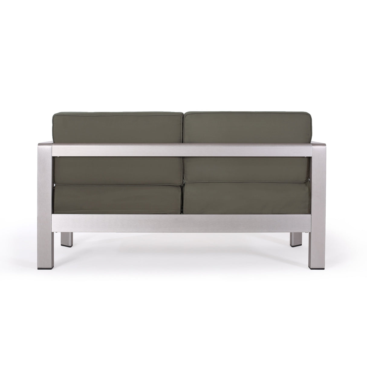 Outdoor Aluminum Loveseat – Low-Profile Patio Seating with Deep Cushions