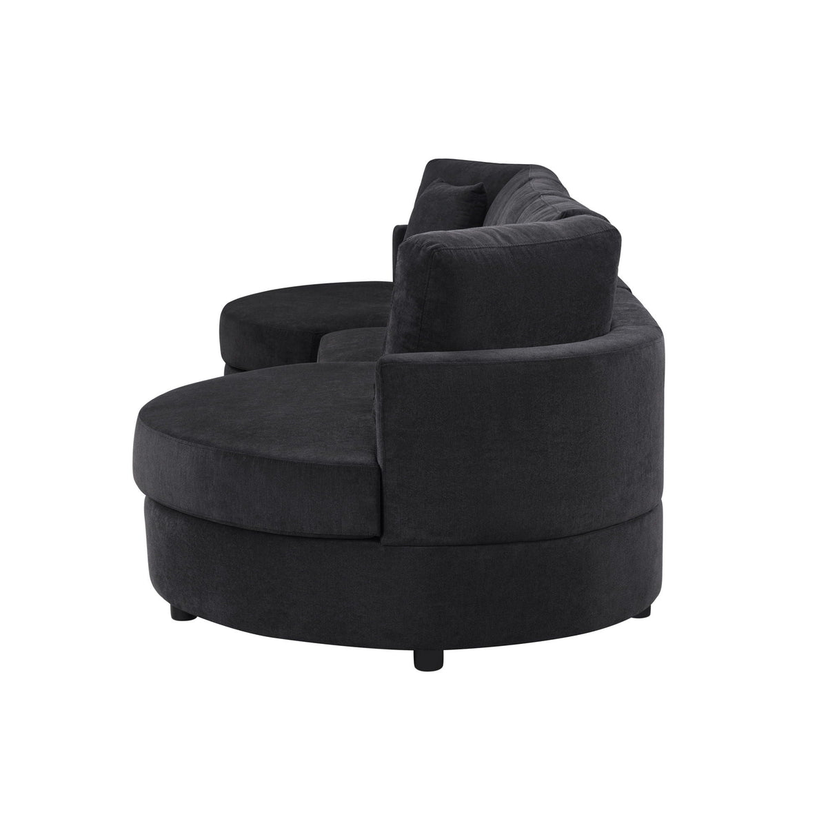 Modern 3 Seater Upholstered Sofa With Curved Design