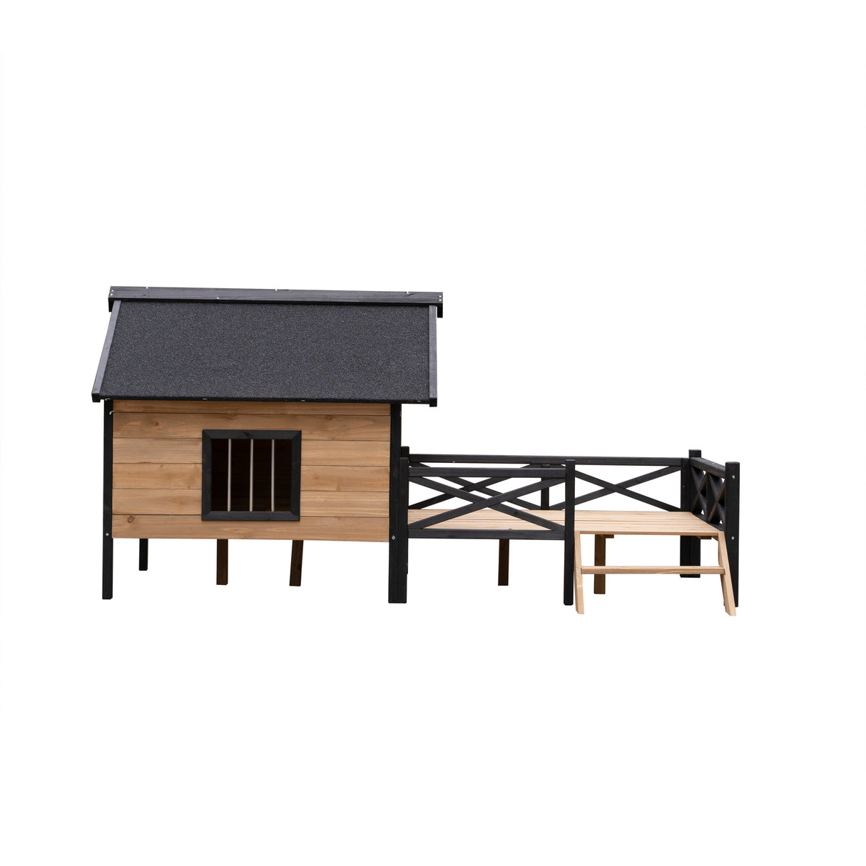 Outdoor Large Wooden Cabin House Style Dog Kennel with Porch