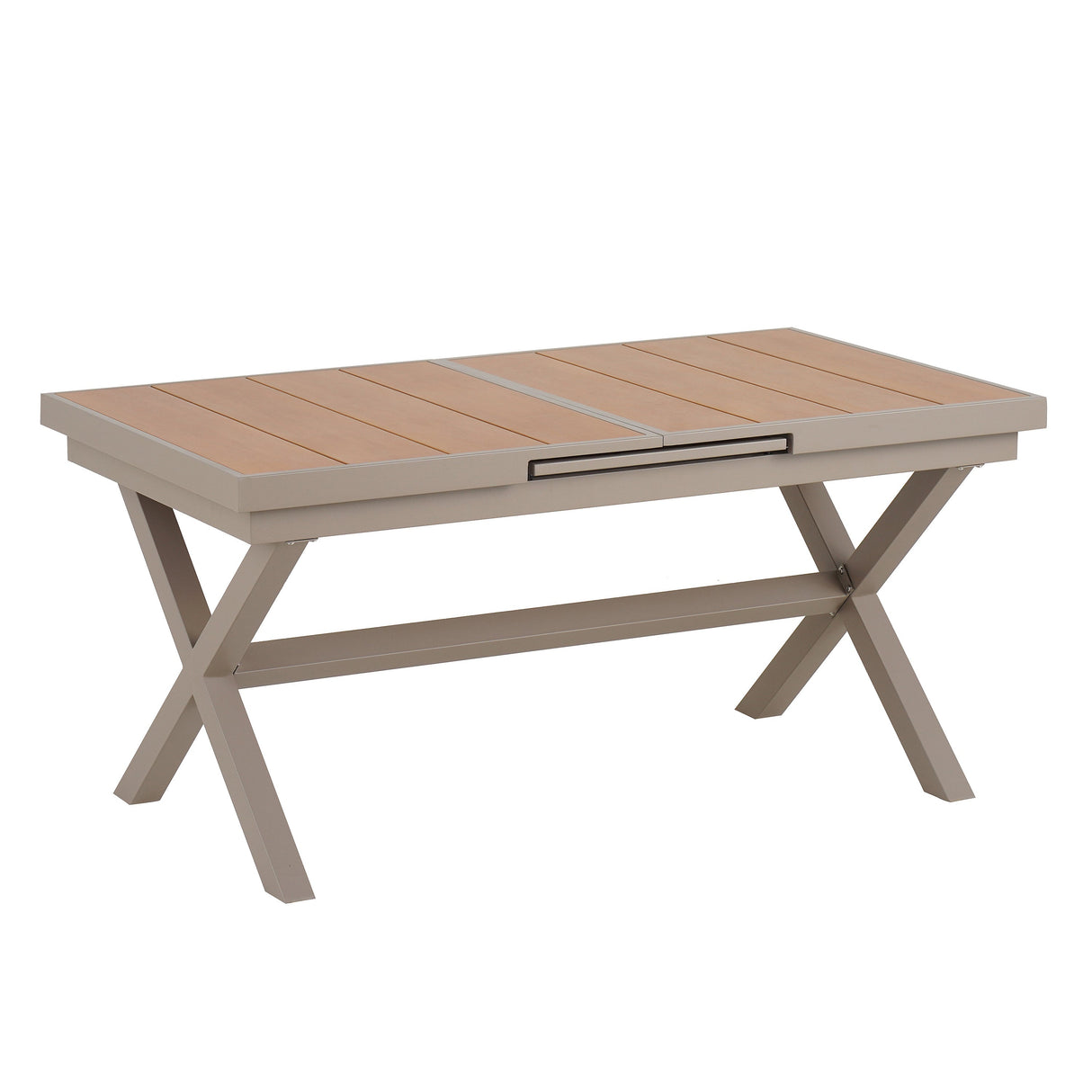 Outdoor Dining Set with Extendable Table and Six Chairs