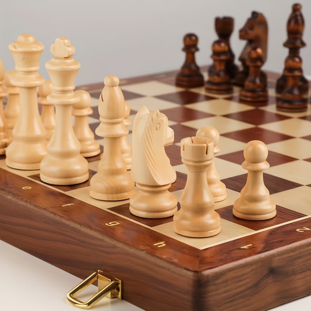 Wooden Chess Set 40cm Tournament Board Strategy Game with Extra Queens