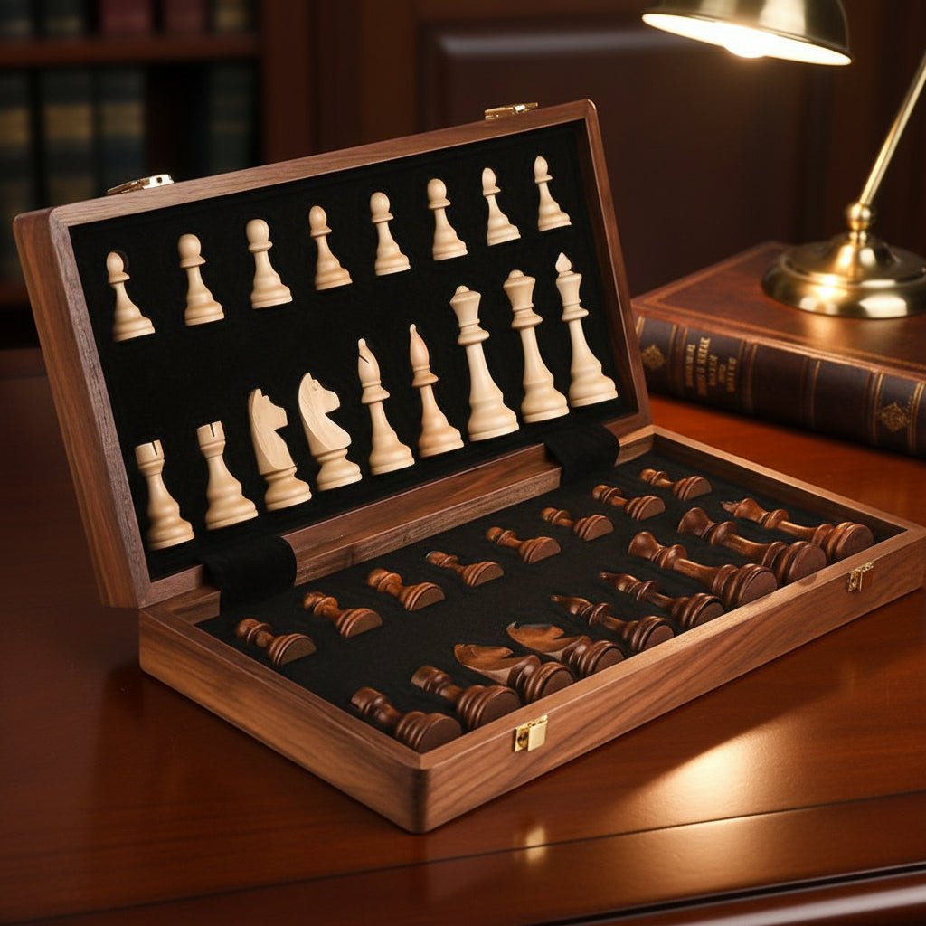 Wooden Chess Set 40cm Tournament Board Strategy Game with Extra Queens