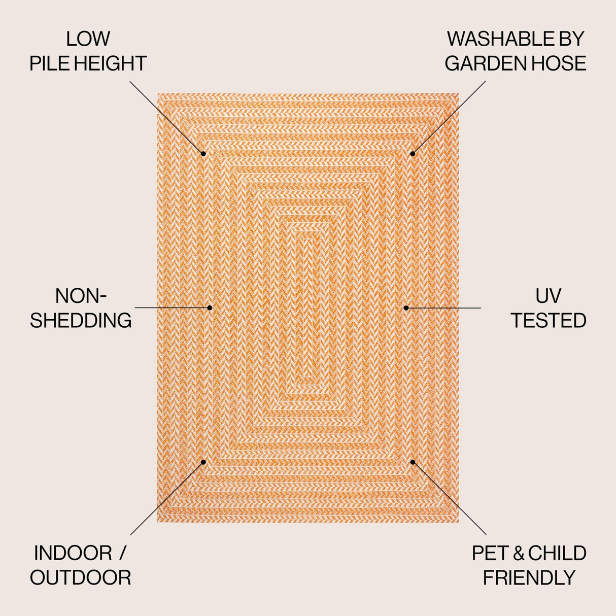 Chevron Modern Concentric Squares Indoor/Outdoor Square Area Rug - Tuesday Morning - Area Rugs
